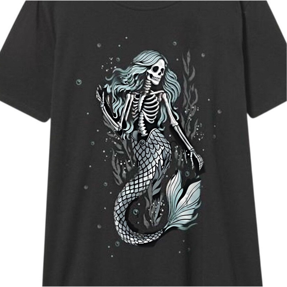 TORRID Skeleton Mermaid Classic Heritage Jersey Crew Tee NWT Size 4X - Picture 9 of 12